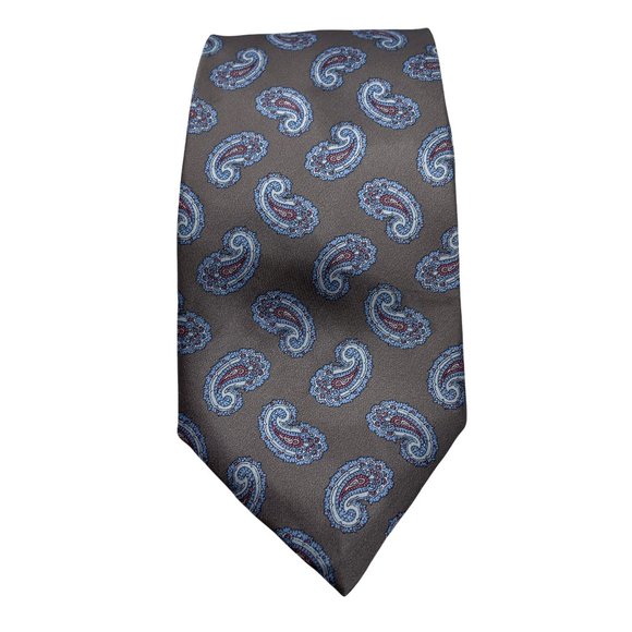 Ketch | Men's Brown Paisley Motif Polyester Neck Tie - Picture 1 of 3